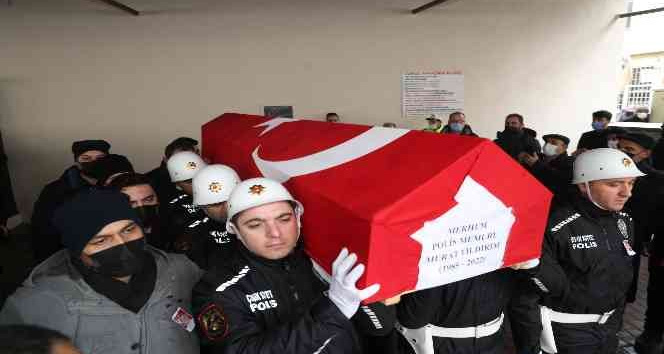 Polis memuru son yolculuğuna uğurlandı