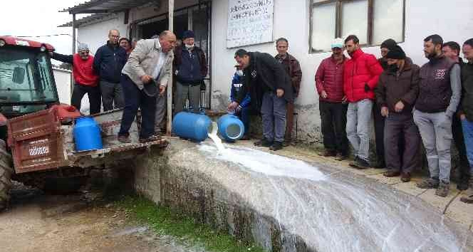 Çanakkale’de mandıracılara kızıp 200 kilogram sütü döktüler