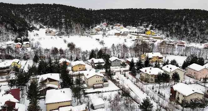 Çamiçi yaylasında beyaz örtü havadan görüntülendi