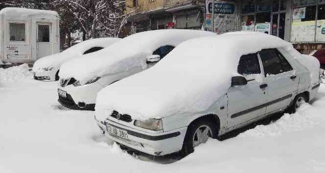 Ahlat’ta yoğun kar yağışı