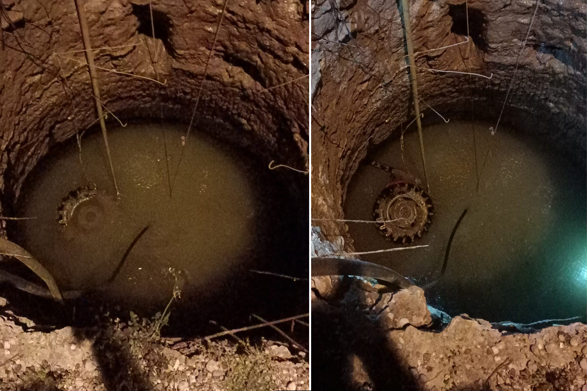 12 metre derinliğinde kuyuya traktörü ile düştü, yüzerek çıktı
