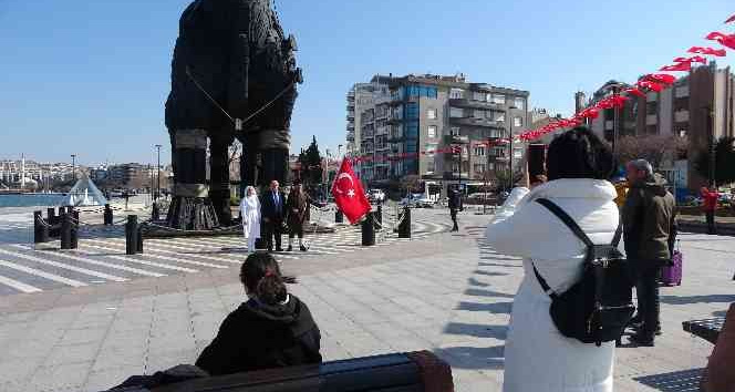 Şehitler için 508 bin adım atarak Çanakkale’ye geldi
