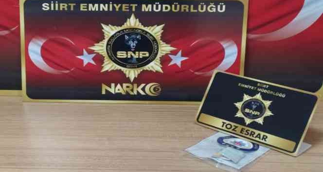 Siirt’te şüpheli şahıs üzerinde uyuşturucu madde ele geçirildi