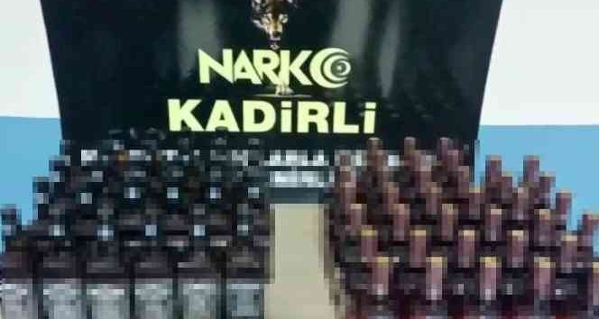 Osmaniye’de 71 şişe sahte içki ele geçirildi