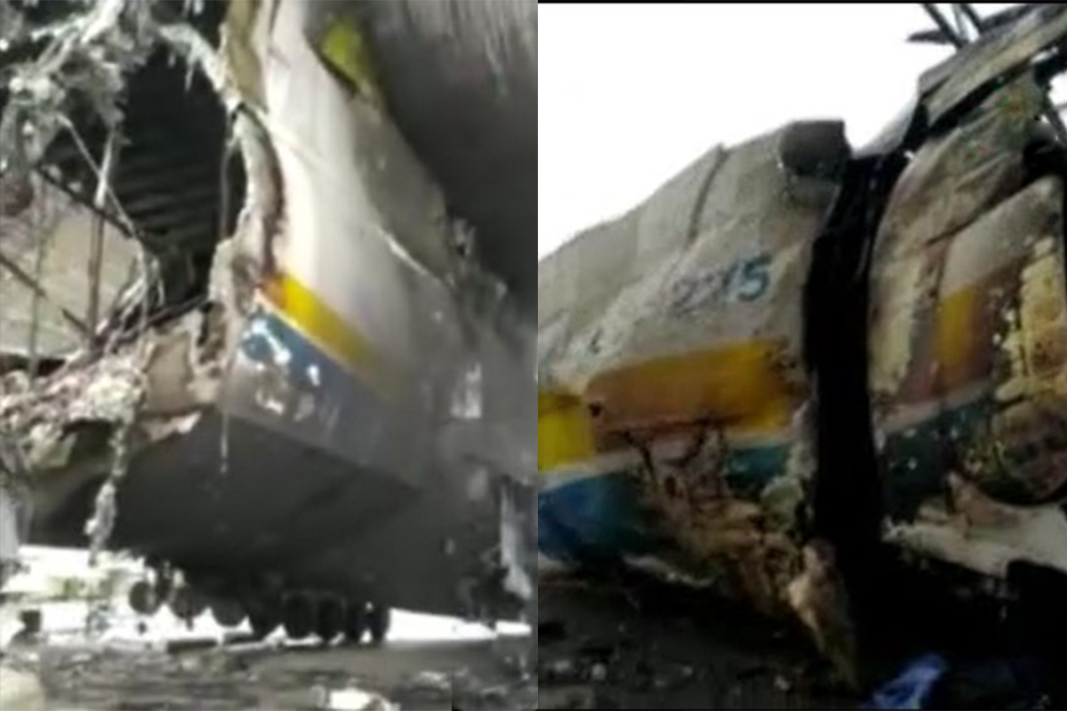 Dünyanın en büyük kargo uçağı Antonov An-225’in enkazı görüntülendi