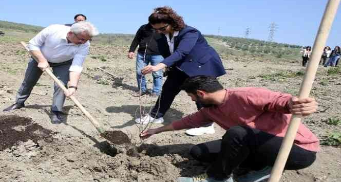 Nilüfer’de ekoçiftlik meyve fidanlarıyla donatıldı