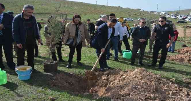 Siirt’te şehit polisler anısına 177 fidan toprakla buluşturuldu
