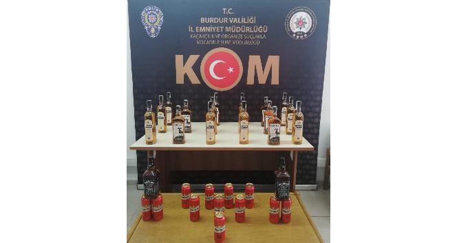 Burdur’da  31 şişe kaçak içki ele geçirildi