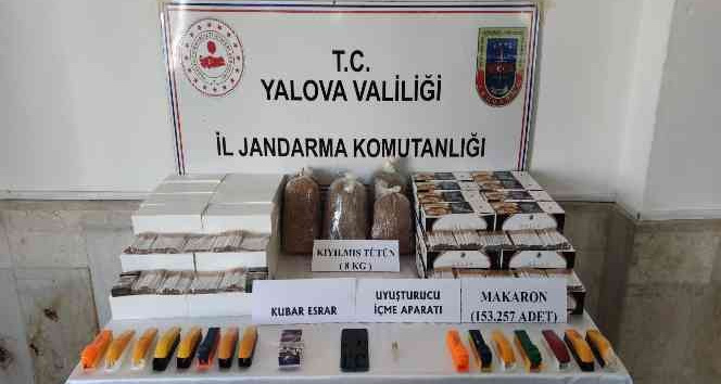 Yalova’da jandarmadan uyuşturucu ve kaçak sigara operasyonu