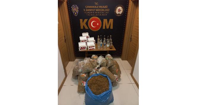 Çanakkale’de kaçak içki ve sigara operasyonu