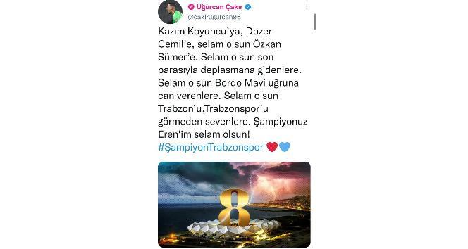 Trabzonspor’u kurtardığı penaltı ile şampiyonluğa taşıdı, sevincini bu tweetle paylaştı