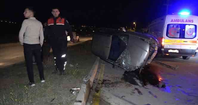 Takla atan otomobil sürücüsü alkollü ve ehliyetsiz çıktı: Binlerce lira ceza yedi