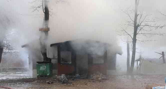 Abant Tabiat Parkı’da yanan ev küle döndü