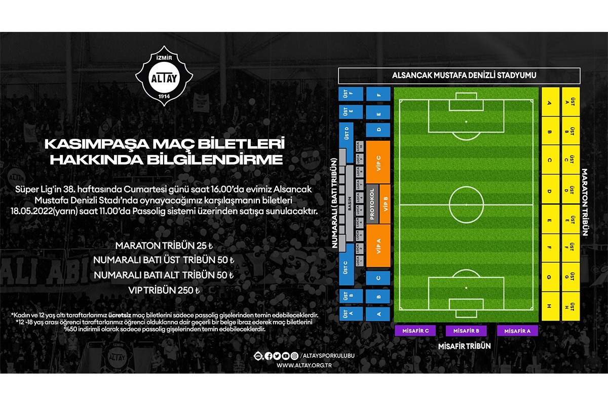 Altay - Kasımpaşa maçının biletleri satışta