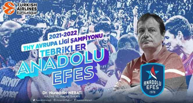 Siyasilerden Avrupa Şampiyonu olan Anadolu Efes’e tebrik mesajı