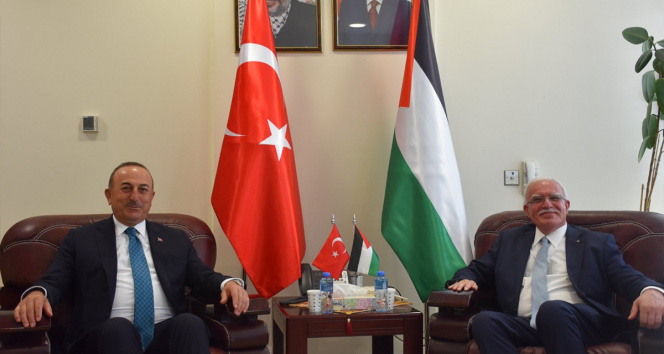Bakan Çavuşoğlu, Filistinli mevkidaşı el-Maliki ile görüştü
