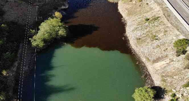 Torul Baraj Gölünde alg patlaması suyun rengini değiştirdi