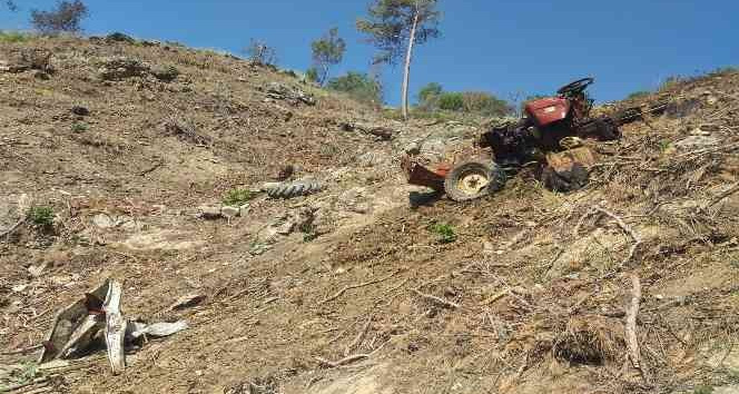 Manavgat’ta traktör 300 metrelik uçuruma yuvarlandı: 1 ölü
