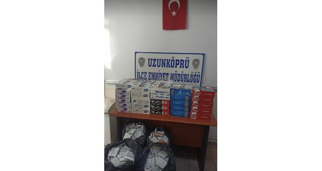 Edirne’de 25 bin 100 adet kaçak makaron ele geçirildi