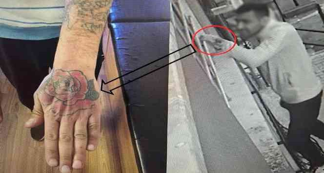 Elindeki dövme, hırsızı ele verdi