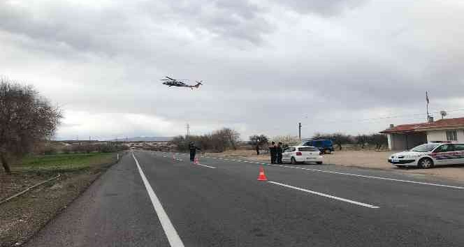 Nevşehir’de helikopterle trafik denetimi yapıldı