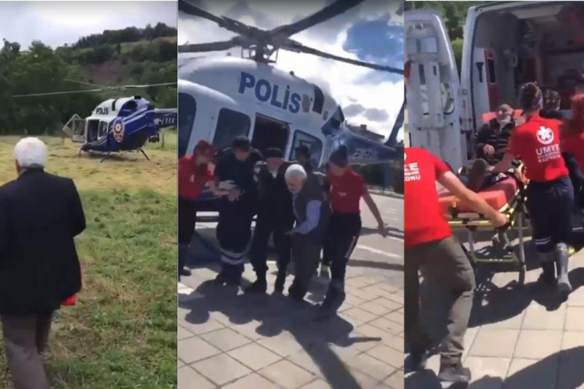 Taşkınların yaşandığı Bartın'da hasta vatandaşlara helikopterlerle ulaşıldı