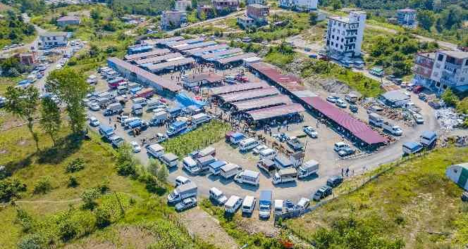 Ünye’deki modern hayvan pazarında yoğunluk