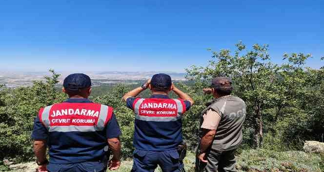 Jandarma yangınlara karşı ormanı dron ile denetliyor