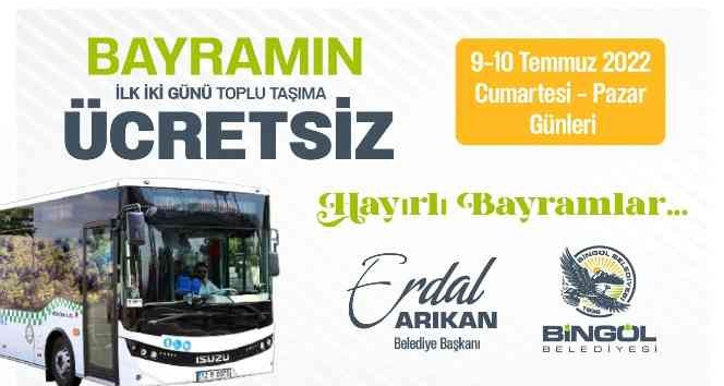 Bingöl’de bayramın ilk 2 günü toplu taşıma ücretsiz olacak