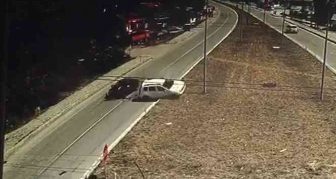 Tokat’ta 5 kişinin yaralandığı kaza güvenlik kamerasına yansıdı