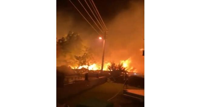 Tatil beldesi Gümüldür’de evlere yakın noktada çıkan yangın kontrol altında