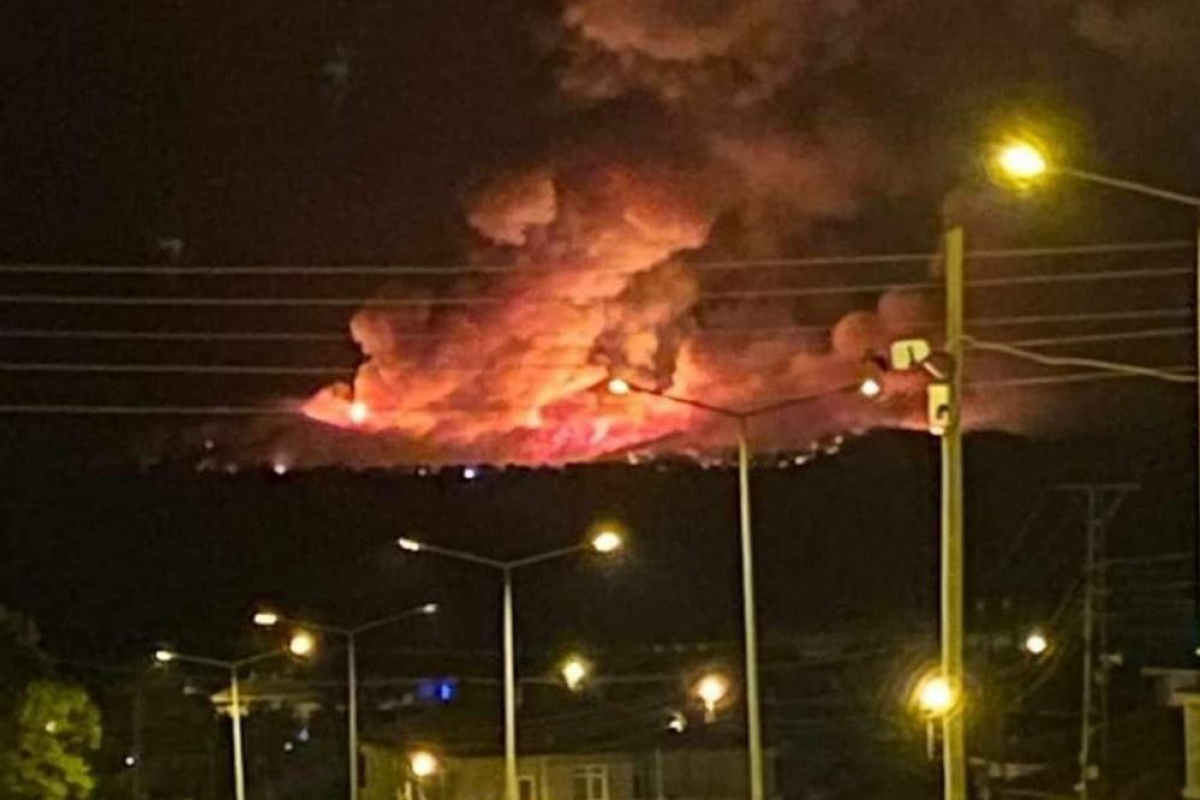 Yunanistan'daki yangın Edirne'nin sınır köylerine dayandı, alevler  gökyüzünü kapladı