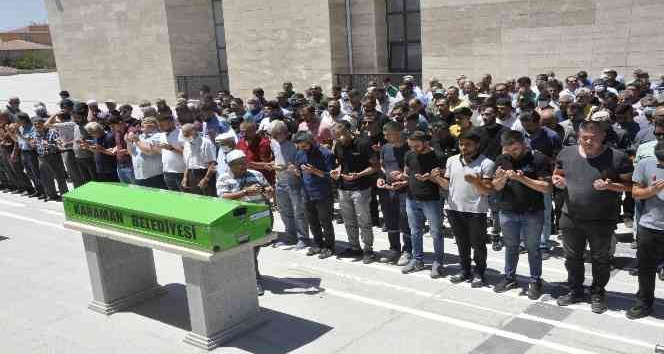 Karaman’da forkliftin devrilmesi sonucu hayatını kaybeden operatör toprağa verildi