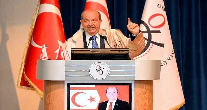KKTC Cumhurbaşkanı Tatar, Osmaniye’de “Kıbrıs’ta Türklerin Varoluş Mücadelesi” konulu konferans verdi