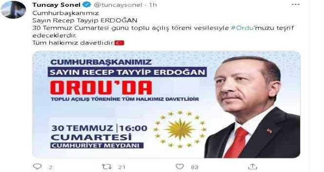 Cumhurbaşkanı Erdoğan Ordu’da toplu açılış törenine katılacak, fındık fiyatlarını açıklayacak