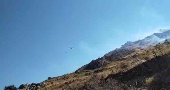 Bodrum’da otluk ve makilik alanda yangın çıktı