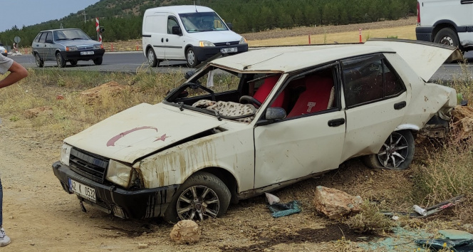Konyada otomobil şarampole devrildi: 2 yaralı