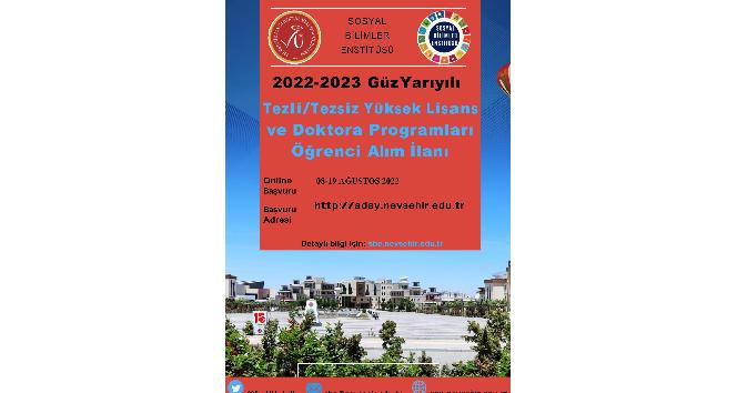 NEVÜ Sosyal Bilimler Enstitüsü yüksek lisans ve doktora öğrencileri alacak