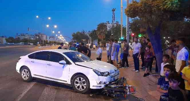 Otomobil ile motosiklet çarpıştı: 1 yaralı