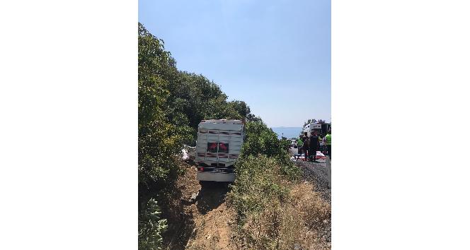 Çanakkale’de kamyon şarampole uçtu: 2 yaralı