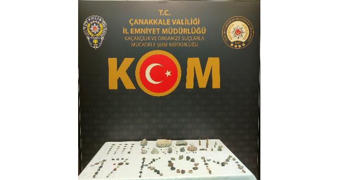 Çanakkale’de kaçak tarihi eserler ele geçirildi