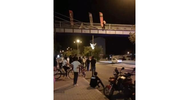 Iğdır’da üst geçitte intihar girişimi