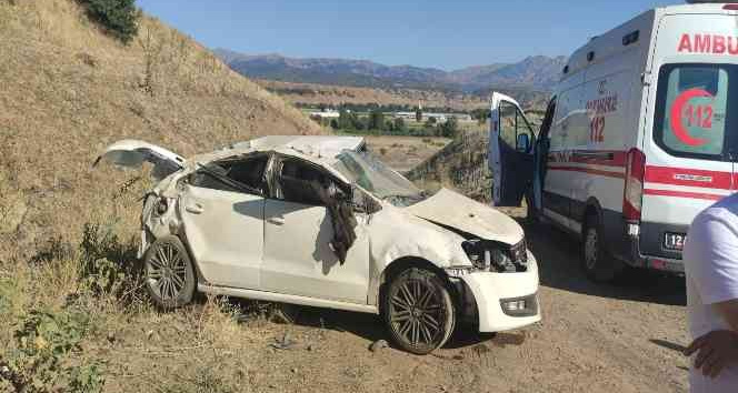 Bingöl’de otomobil takla attı: 1 yaralı