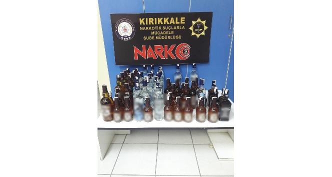 Kırıkkale’de 62 şişe kaçak içki ele geçirildi