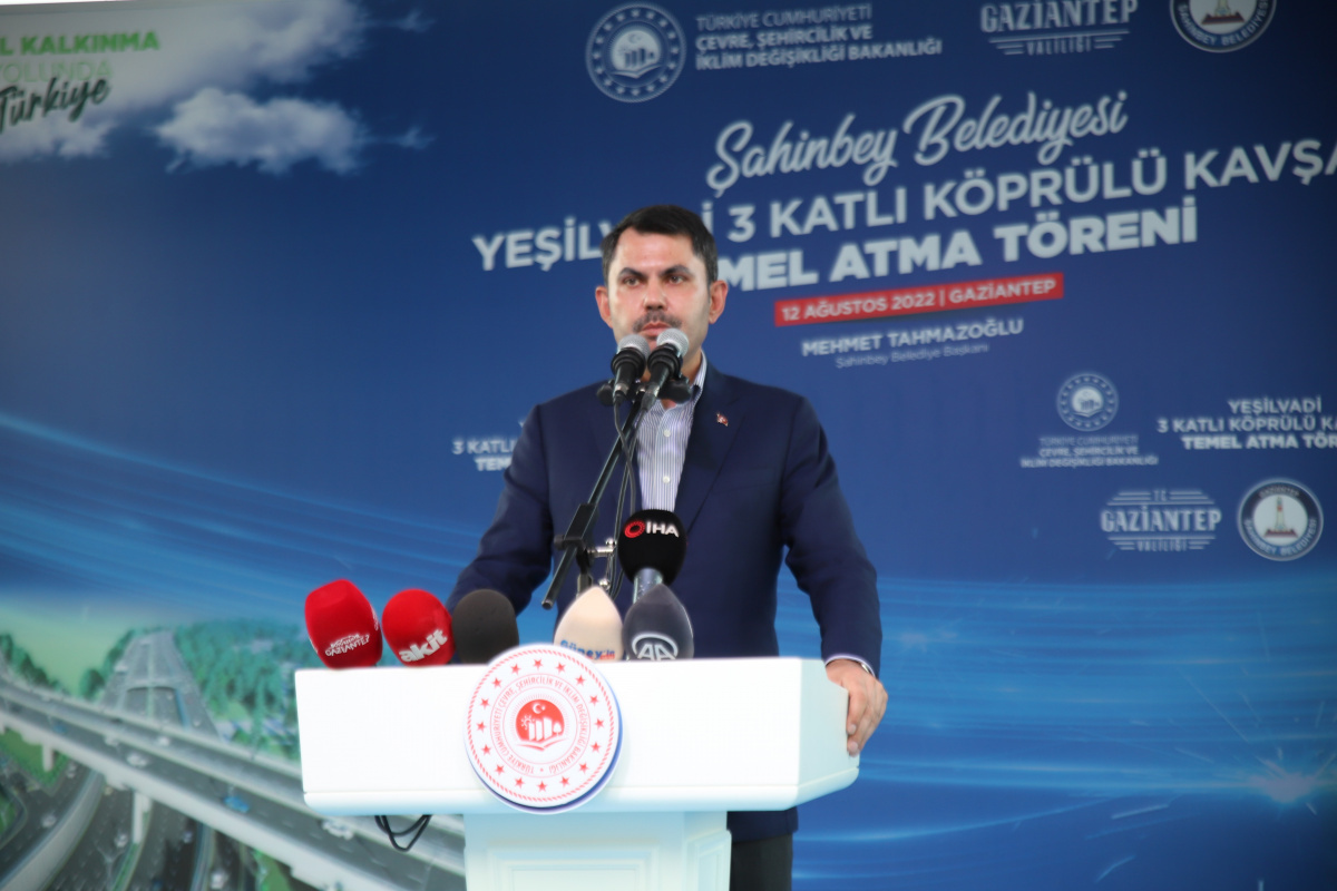 Bakan Kurum, Şahinbey 3 Katlı Köprülü Kavşak projesinin temelini attı