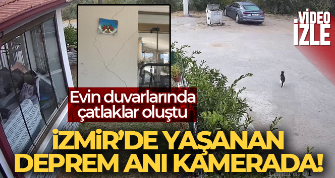 İzmir’deki 5 büyüklüğündeki deprem kamerada