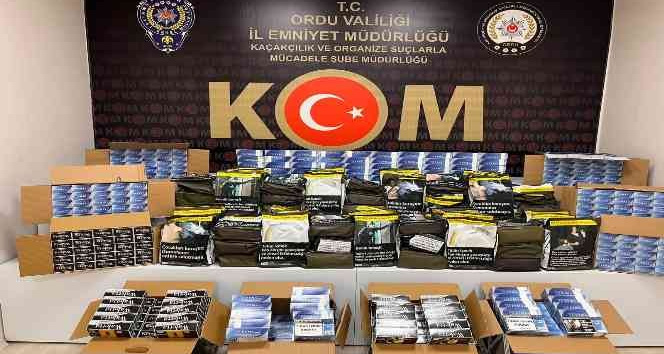 Ordu’da piyasa değeri 1,5 milyon TL olan kaçak tütün operasyonu