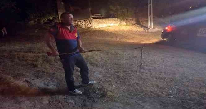 Osmaniye’de eve giren yılanı itfaiye yakaladı