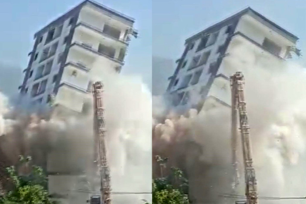 İzmir’de paniğe yol açan yıkım: 10 katlı bina böyle yerle bir oldu