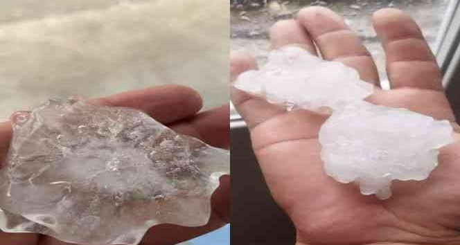 Çan’da fırtına ve yağış hayatı böyle felç etti